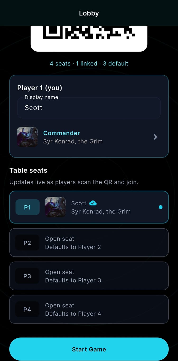Multiplayer lobby
